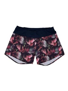 Oiselle Women's Roga Running Shorts Longer 6" Inseam Size 8 Fall Floral Lined